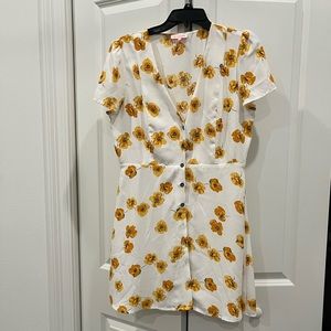 Renamed orange flower white sun dress